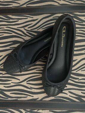 Chinese Laundry Black Woven Bow Ballet Flats 8